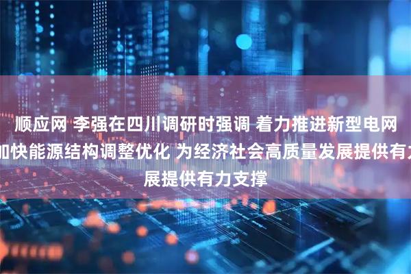顺应网 李强在四川调研时强调 着力推进新型电网建设 加快能源结构调整优化 为经济社会高质量发展提供有力支撑