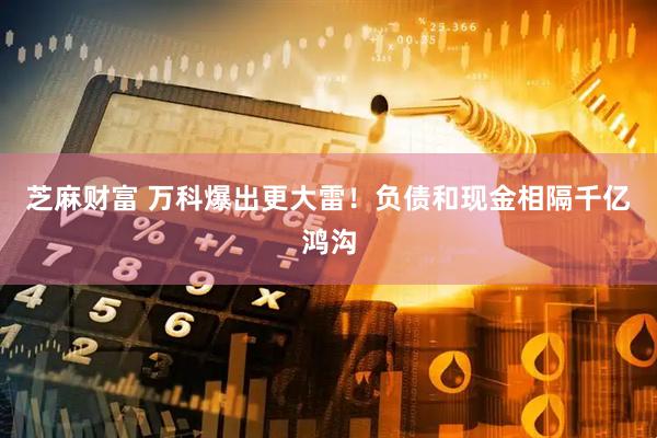 芝麻财富 万科爆出更大雷！负债和现金相隔千亿鸿沟