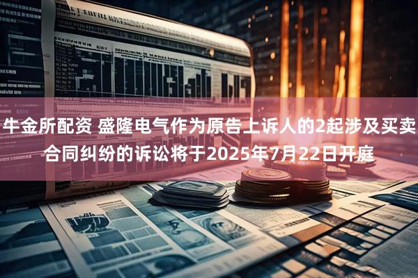 牛金所配资 盛隆电气作为原告上诉人的2起涉及买卖合同纠纷的诉讼将于2025年7月22日开庭